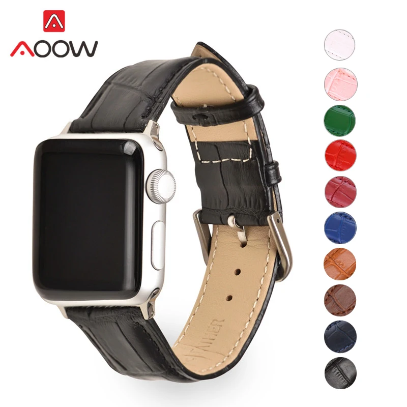 Ремешок для часов из крокодиловой кожи Apple Watch 4/5/38/42/40/44 мм|Ремешки часов| |