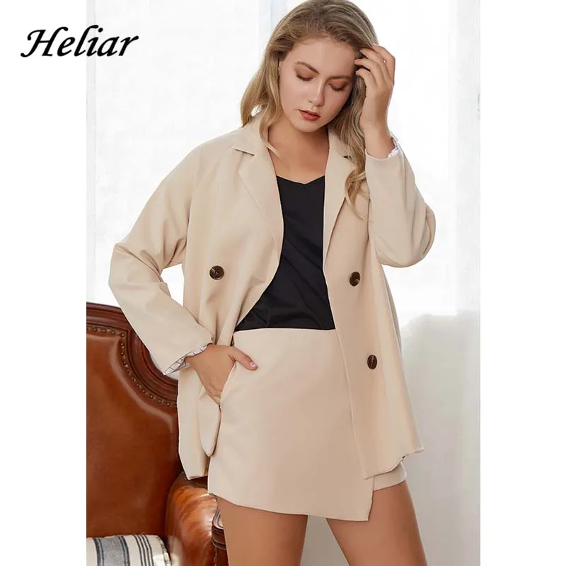 Heliar/стандартная юбка с высокой талией и двубортная куртка на пуговицах комплект