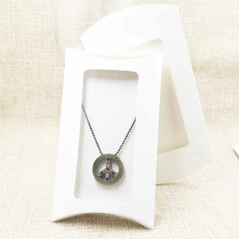 

Pretty white/gift window package box products packing& display window box necklace display box with clear pvc window