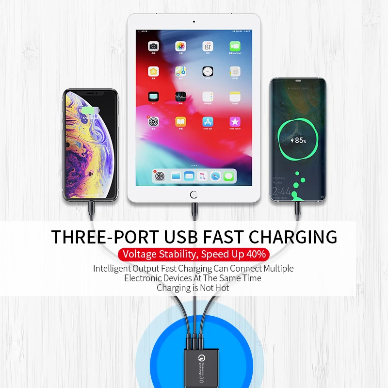 Twitch Led дисплей быстрое зарядное устройство quick charge 3,0 QC 30 Вт USB зарядное устройство для iPhone 11 Телефон настенное зарядное устройство для samsung s10 Xiaomi 9