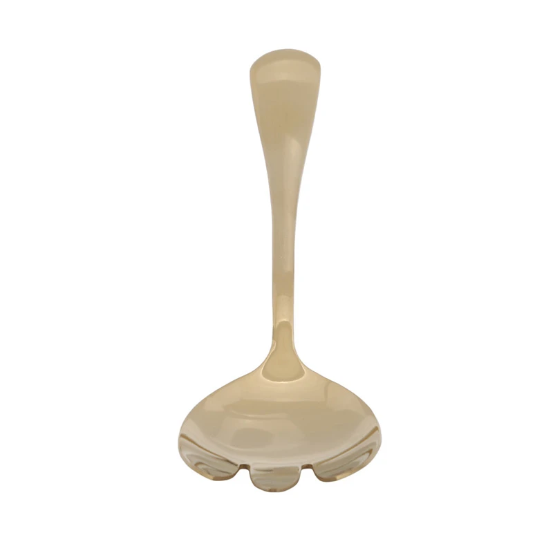 gold Stainless Steel Fruit Salad Fork Spoon Thickened High Quality Long Handle Fork Spoon Outdoor Picnic Fruit Fork - Цвет: gold