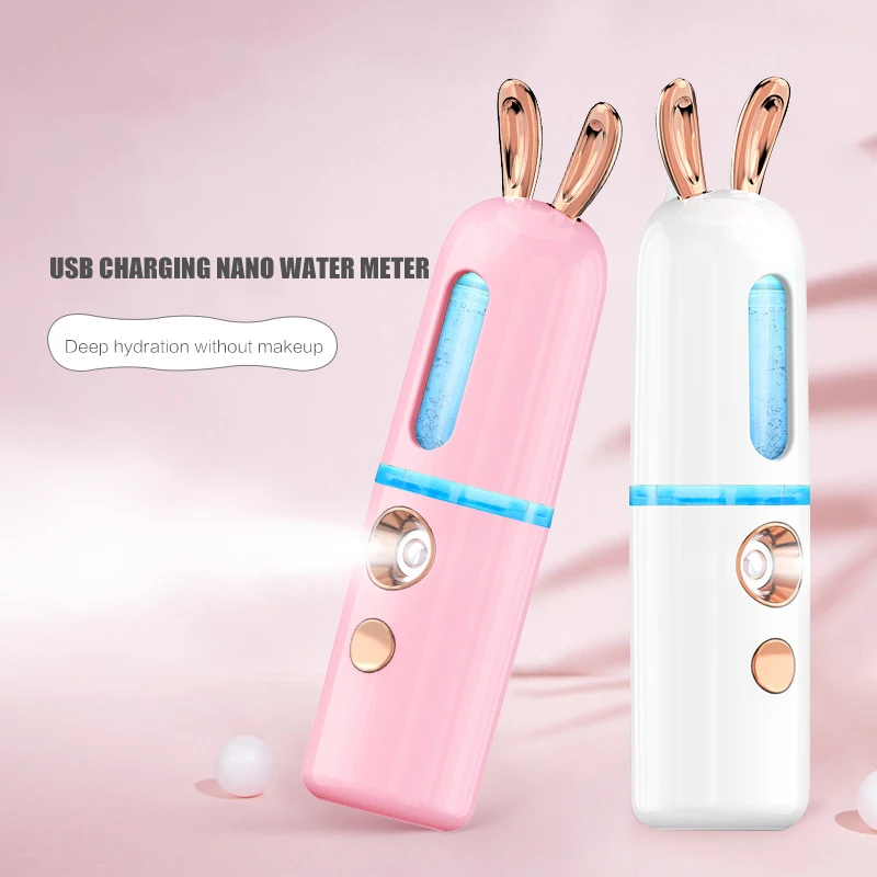 

Kawaii Rabbit Face Mist Spray Bottle Nano Mister Facial Steamer Facial Sprayer Hydrating Skin Care Tools Ultrasonic Humidifier