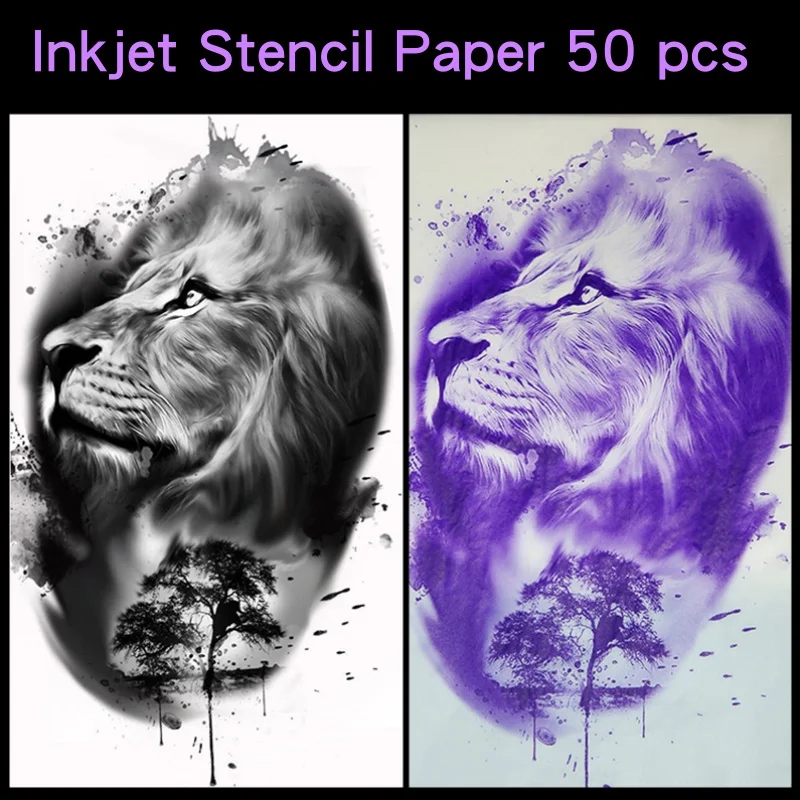 

50 Pcs Tattoo Transfer Paper Tattoo Stencil Paper for InkJet Tattoo Stencil Use