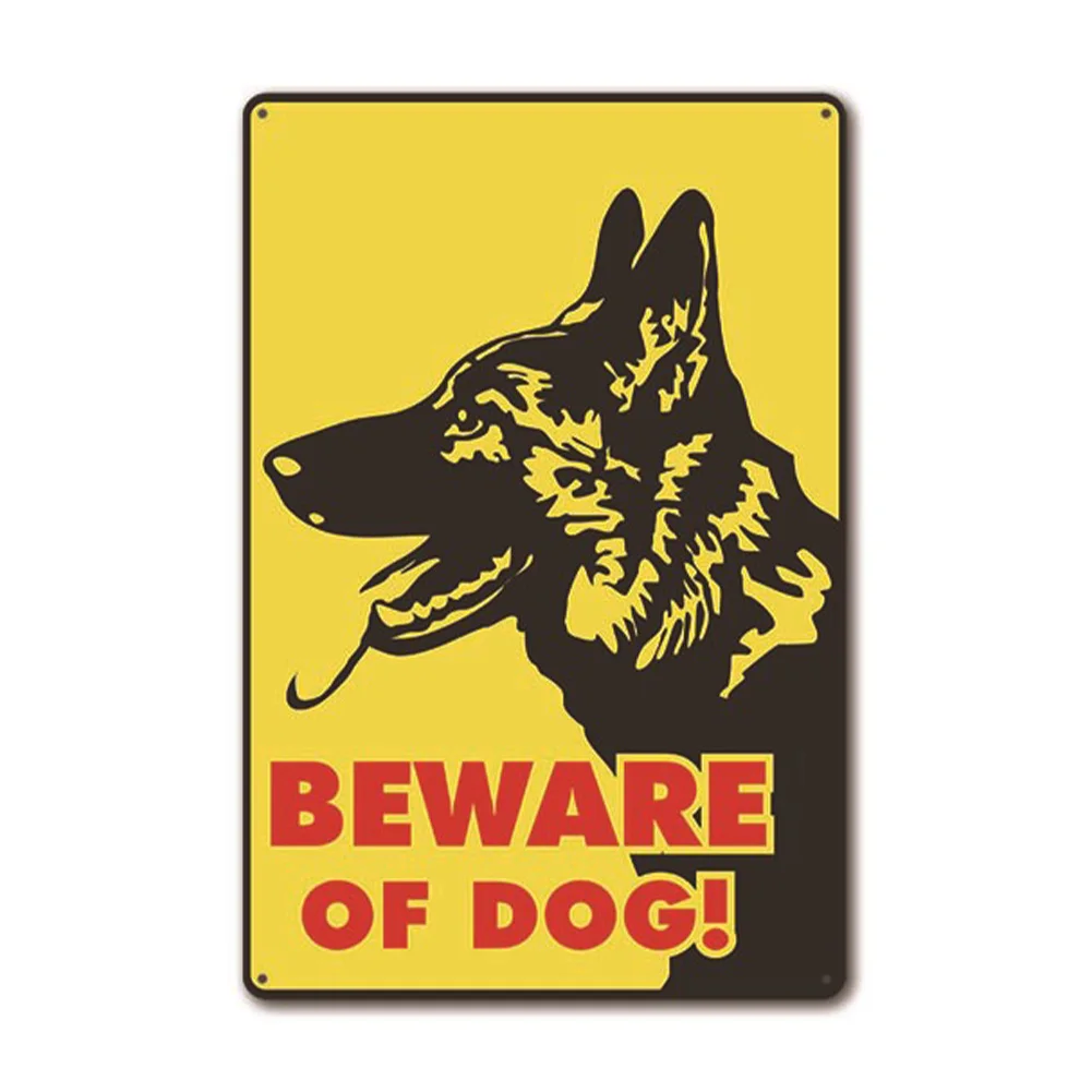 Настенный декор для бара, паба, с принтом, для дома, безопасная наклейка, декоративная тарелка, винтажный Предупреждение ющий знак для собаки, внимание, металл, остерегайтесь