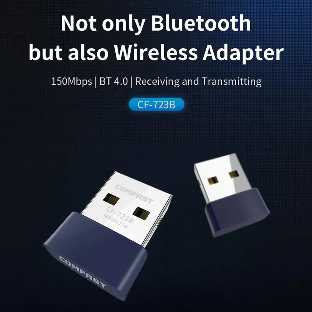 COMFAST – Clé Wifi et bluetooth - carte réseau wi-fi CF-723B 2 en 1, 150  mb/s, adaptateur sans fil pour PC et téléphone