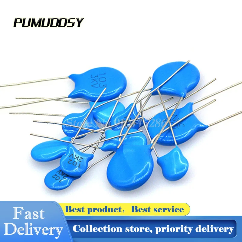 100PCS/LOT High Voltage Ceramic Capacitors DIP Capacitance 1000V 100pf 1KV 101 100PF | Электронные компоненты и