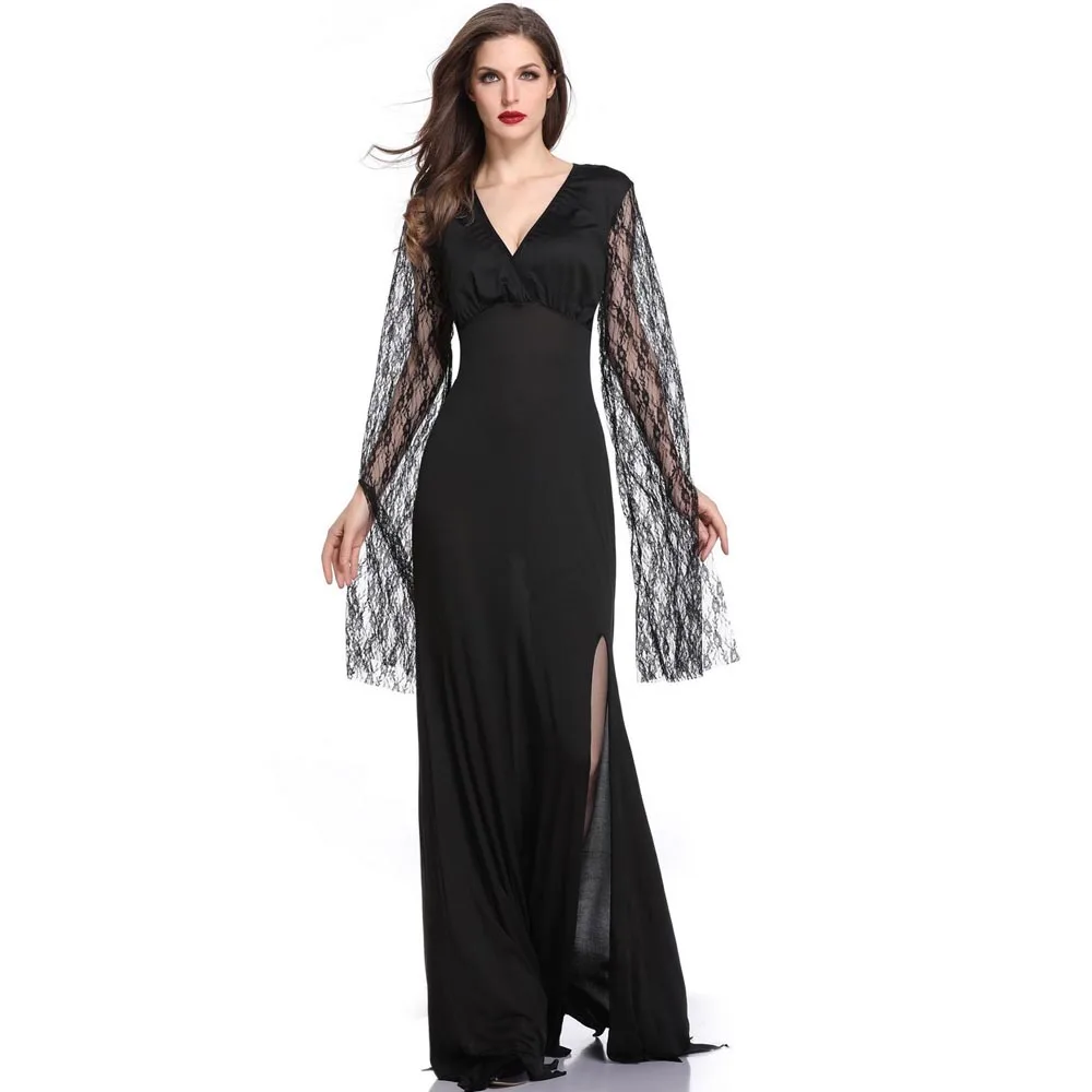 

2019 Sexy Adult Witch Costume Halloween Witch Dresses For Women Carnival Clothing Fairy Costume Cosplay Party Long Dress