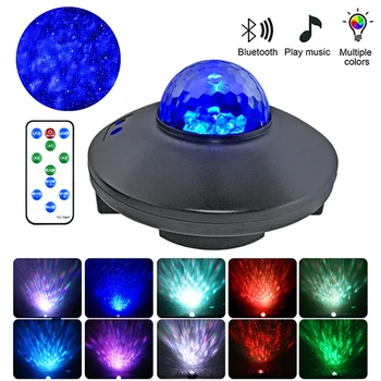 

Home Bluetooth LED Music Starlight Projector Romantic Soothing Step-down Laser Water Line Light Voice Control DJ Flash USB Plug