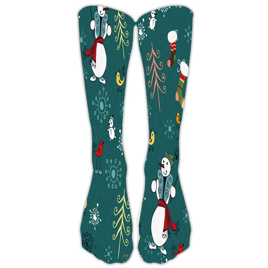 Christmas Socks Casual Work Business Socks 3D Christmas Santa Elk Printing Long Sports Socks calcetines de mujer