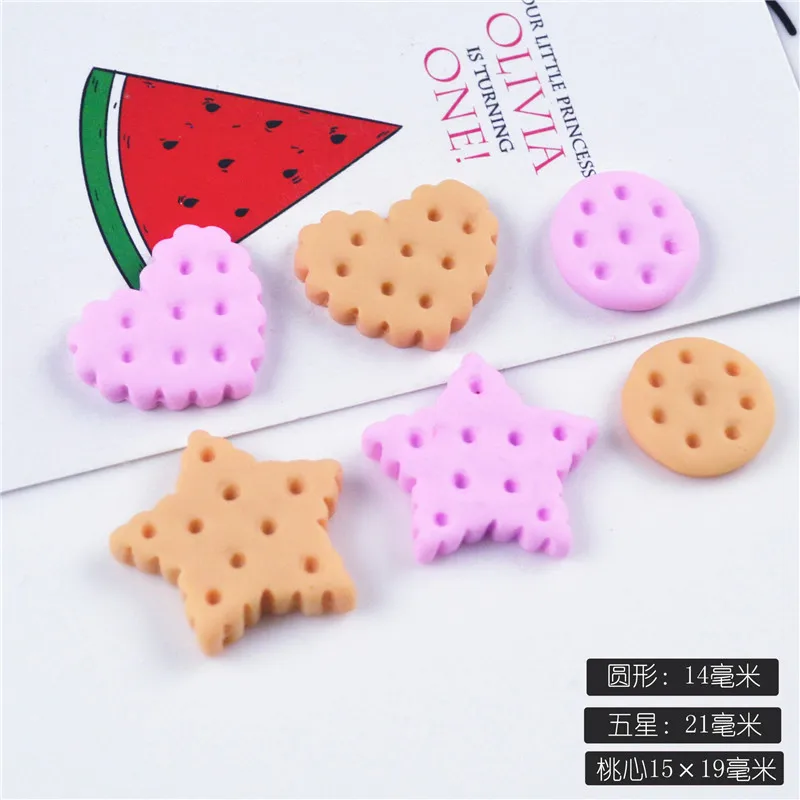 

Resin Simulation Food Play Biscuit Accessories Diy Material Clay Charms Slime Accessories Playdough Tool Toy for Children Unisex