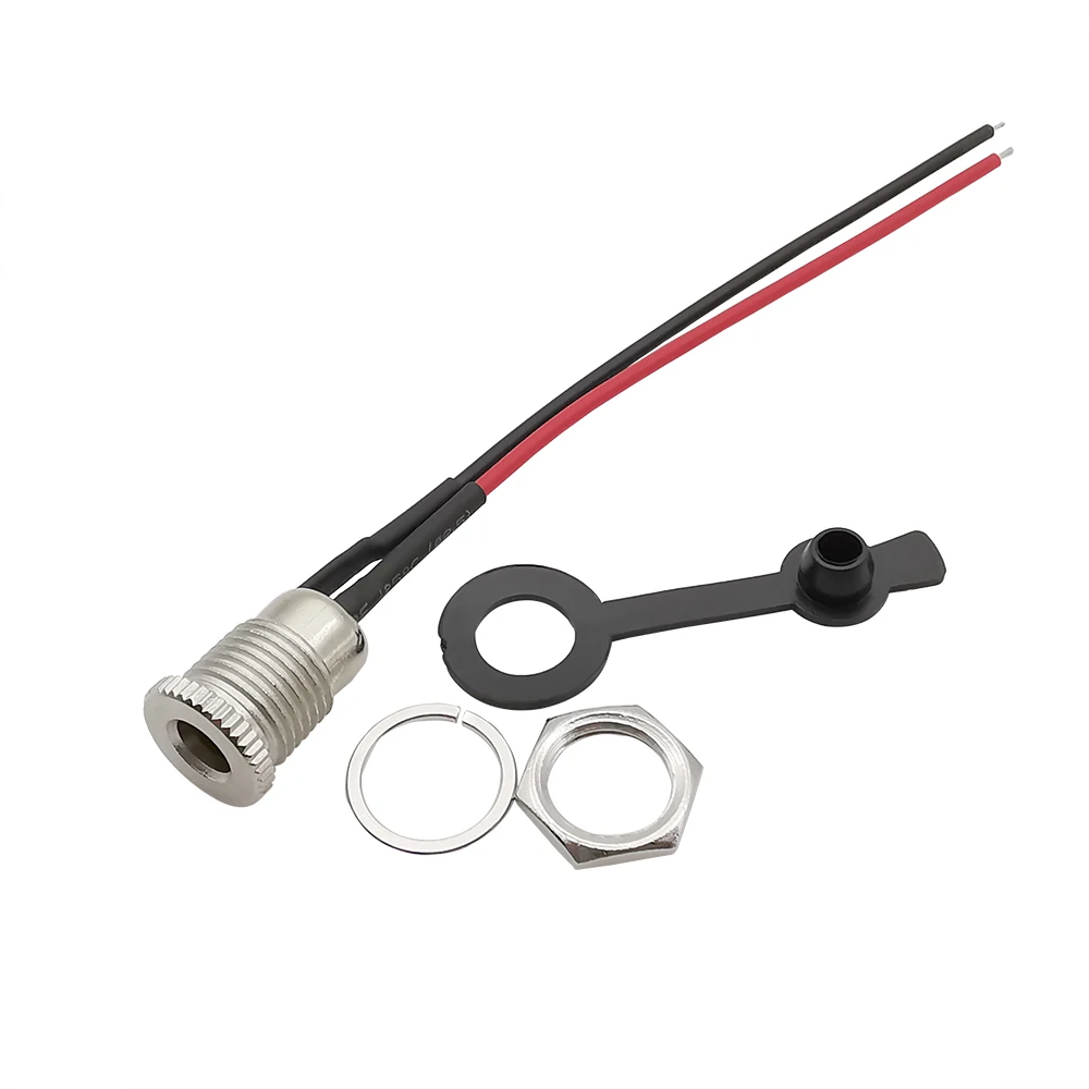 DC5521-Y Jack Cắm Nguồn DC Đực 5521 Vàng Hàn Dây Kim 2.1mm