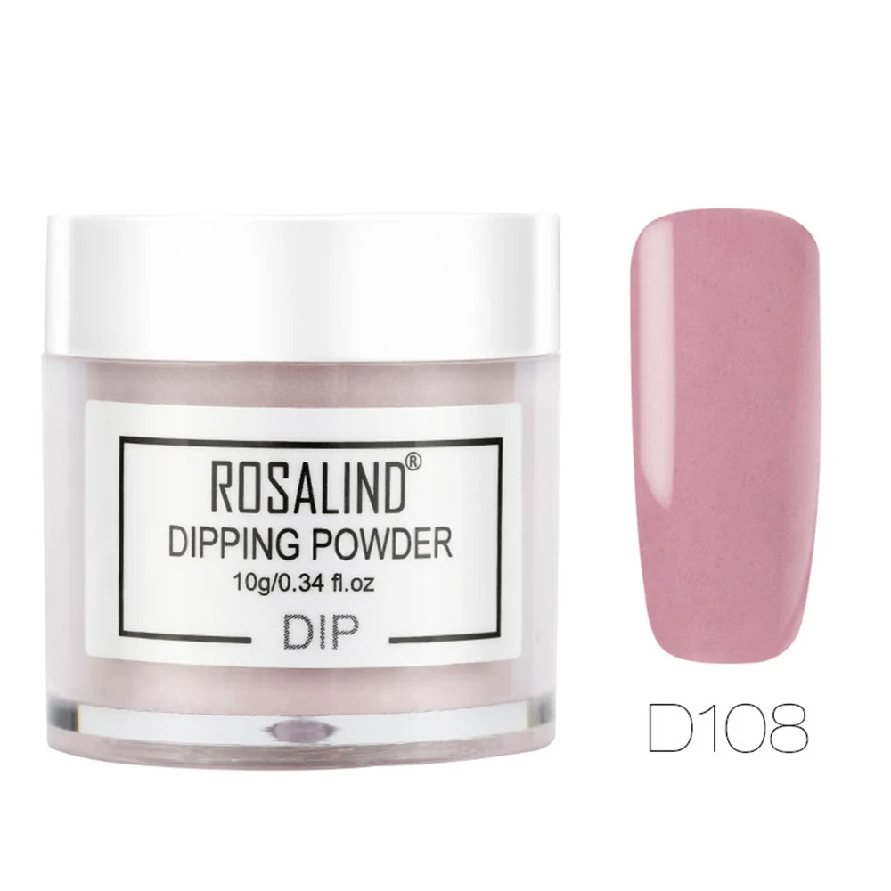 ROSALIND 10 г Dip порошок для нейл-арта Блеск нет необходимости лампа вылеченная блестящая голографическая пудра погружающаяся пудра Маникюр ногти порошок - Цвет: 108