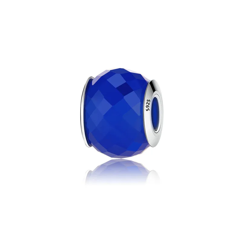 2017 100% 925 Sterling Silver Beads Murano Blue Glass Fit Pandora Bracelet Bangles Charms Original European DIY Jewelry | Украшения и