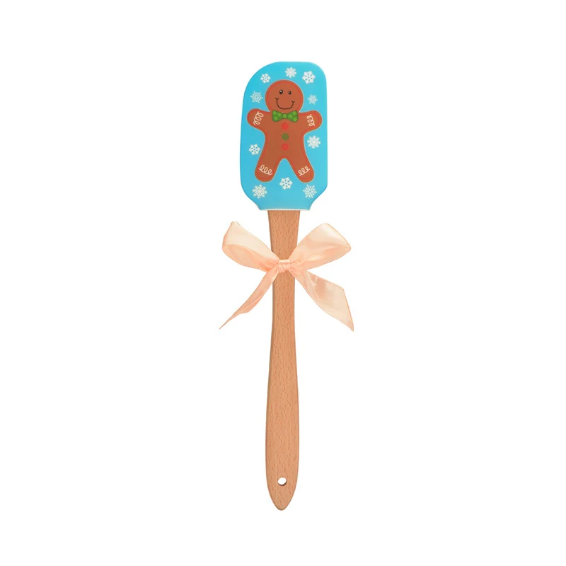 Gingerbread Man 1PC Spatula Baking Scraper Cream Butter Cartoon Silicone Handled Brushes Pastry Tools Kitchen Utensil Cake Spatula Cooking Cake - Цвет: Gingerbread Man