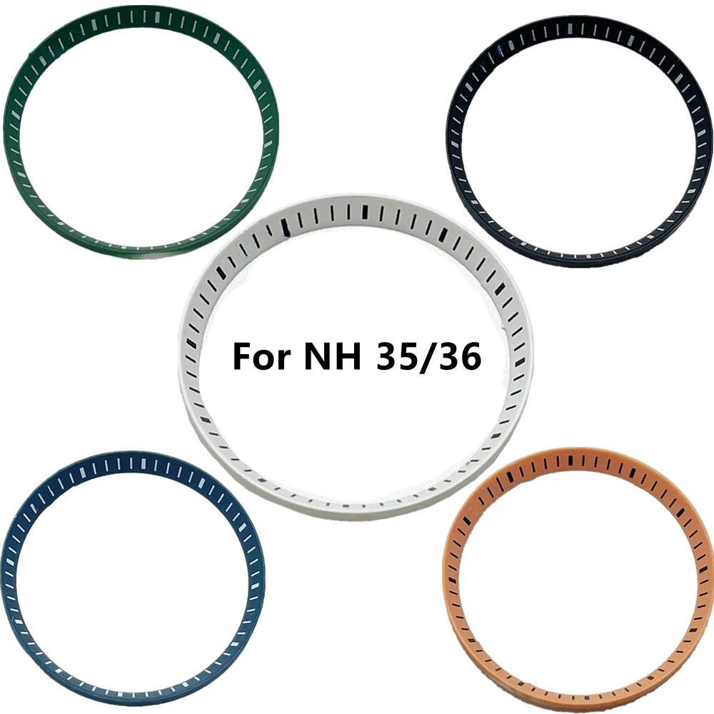 

Orange/Green/Black/Blue/White Optional Plastic Inner 2.6mm Thickness Chapter Rings For NH35 NH36 42mm Watch Case