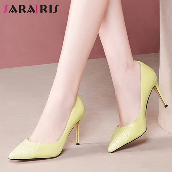 

SARAIRIS Sexy Lady Shallow Fashion Pumps Spring Pumps Women High Heels Pointed Toe Candy Color Snake Print Shoes Woman