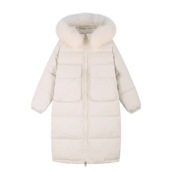 

new Fashion Winter Coat Women Jackets Thick Down 2020 Parkas Big Fur Hooded Cotton Long Coats Warm Windbreaker Female Outwear
