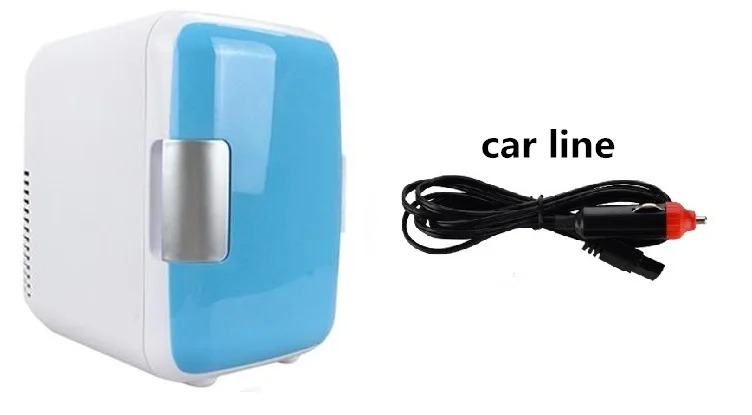 Car use Blue New 4L heating Low Noise Dual-Use Home Charging Refrigerators Freezer Cooling Heating Boxes Fridge 220V/12V - Цвет: Car use Blue