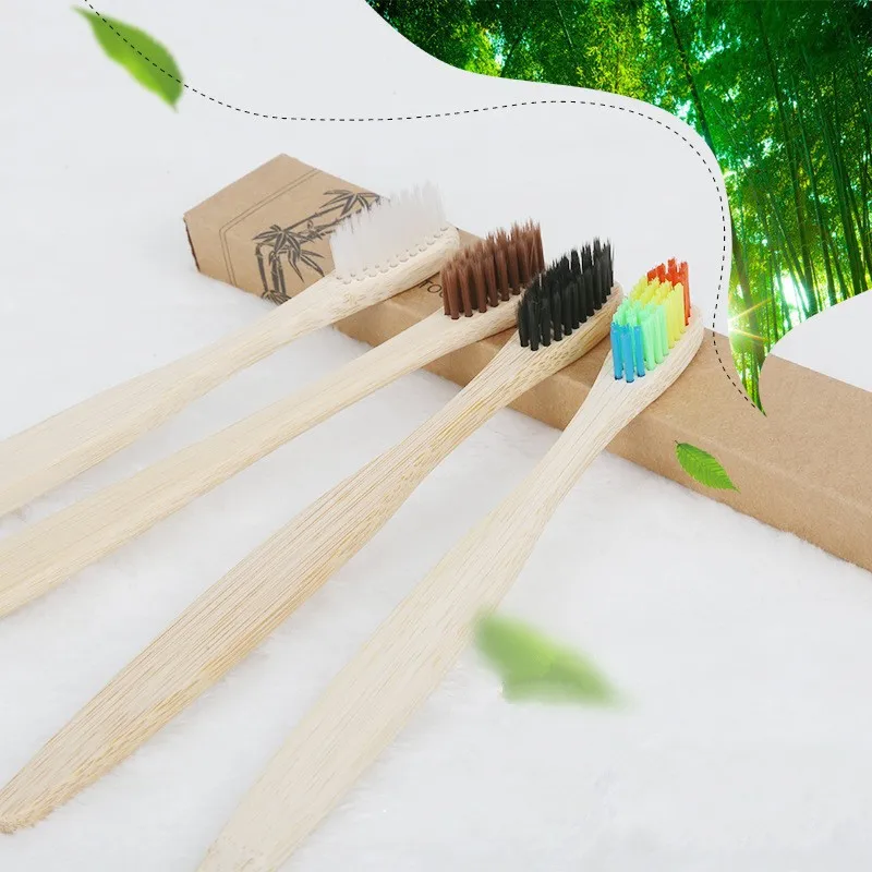 1 шт. бамбуковая угольная зубная щетка Экологичная деревянная ручка для чистки
