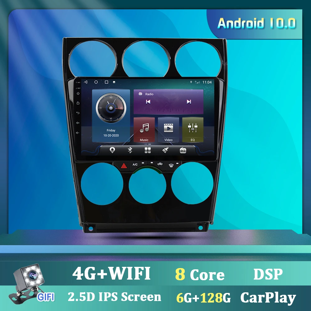 OKNAVI 2 Din Android 9.0 Car Multimedia Player For Mazda-6 2006 2007 2008 2009-2013 GPS Navigation Stereo WIFI 4G BT Radio | Автомобили и