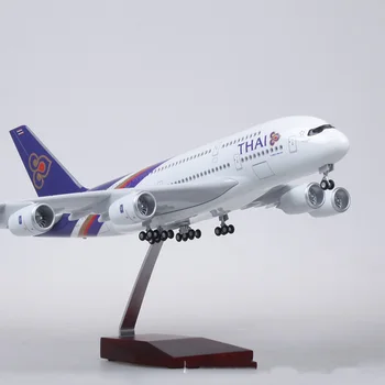 

1/160 Scale Airplane Airbus A380 Thailand THAI Airline Model With Light Diecast Resin Air Plane Collection Kids Birthday Gift