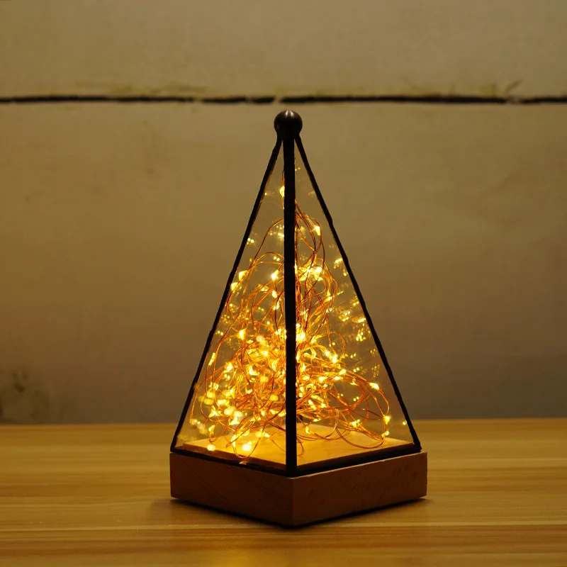

Creative Solid Wood Small Night Lamp Fireworks Christmas Lights Lamp Birthday Gift Valentine's Day Gift
