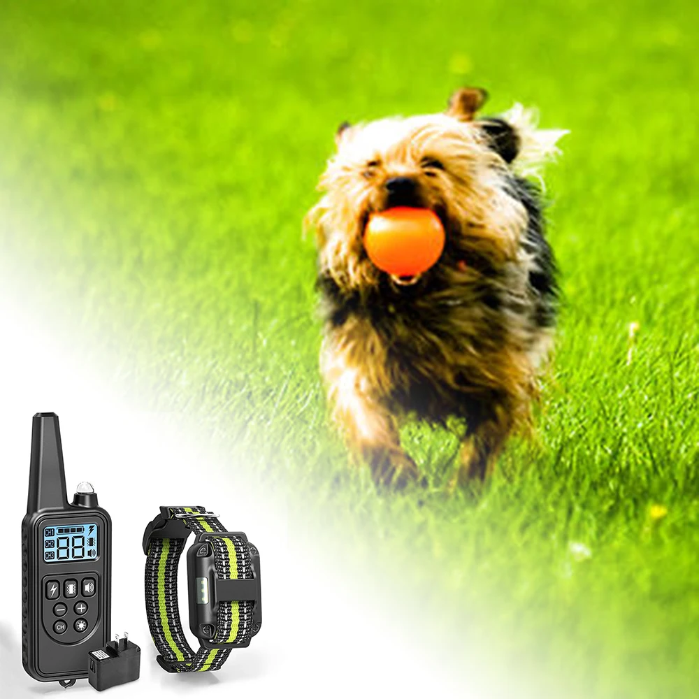 800m Electric Dog Training Collar With LCD Display Pet Remote Control