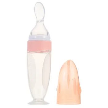 

1pc Silicone Rice Paste Spoon Bottle Rice Cereal Feeder Silicone Squeeze Feeder