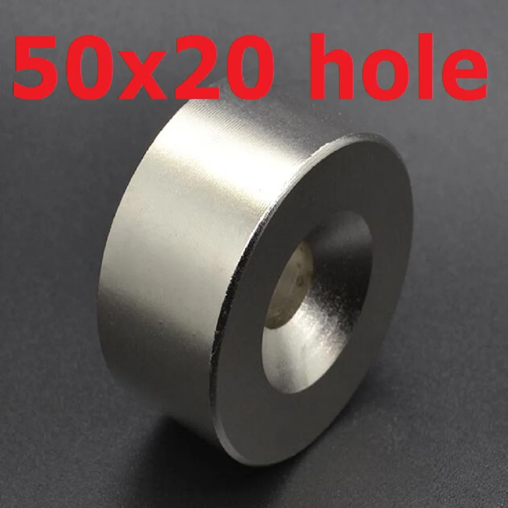 2 pcs 50*20 NdFeB Lifting Ring Magnet Dia. 50x20 mm with M10 Screw Countersunk Hole 10 Neodymium Rare Earth Permanent | Обустройство