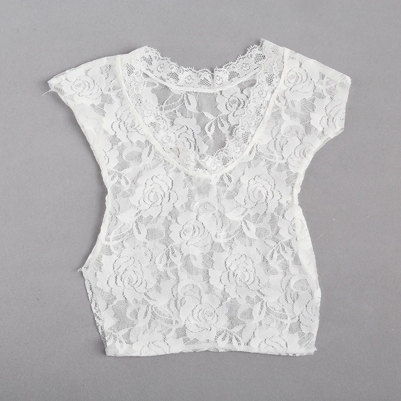Summer Fullmoon Infant Baby Girls Bowknot Lace Romper Outfit Clothes Photo Prop