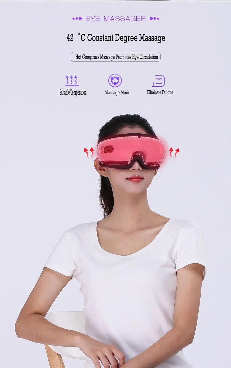 SWOISS умный массажер для глаз Bluetooth Вибрационный горячий компресс терапия Уход за глазами очки против морщин зарядка через usb