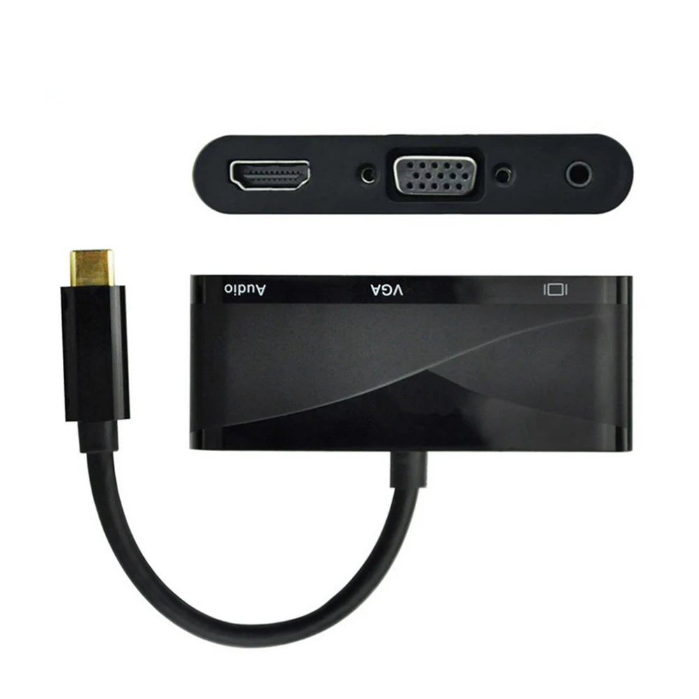 Портативный 5 в 1 4K USB 3,1 type C к HDMI/VGA/аудио кабель адаптер цифровой аудио декодер хорошая производительность прочный пеходник