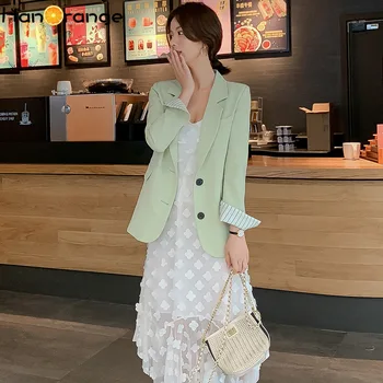 

OL Loose Long Blazer Autumn 2020 Casual Long Sleeve Top Small Coat Long Blazer Jacket