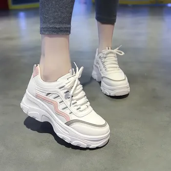 

Women Trainers Running Shoes Leather White Fashion Sneakers Sneakers Ladies Outdoor Sport Shoes Breathable Shoes E15-35