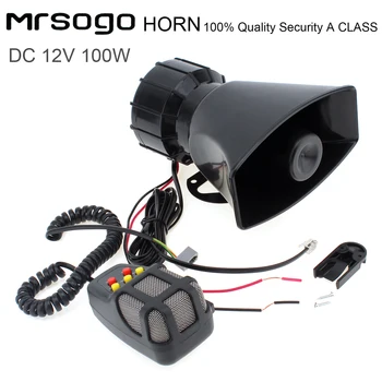 

100W 12V 5 Sounds Car Truck Speaker Loud Siren Horn 105dB with MIC