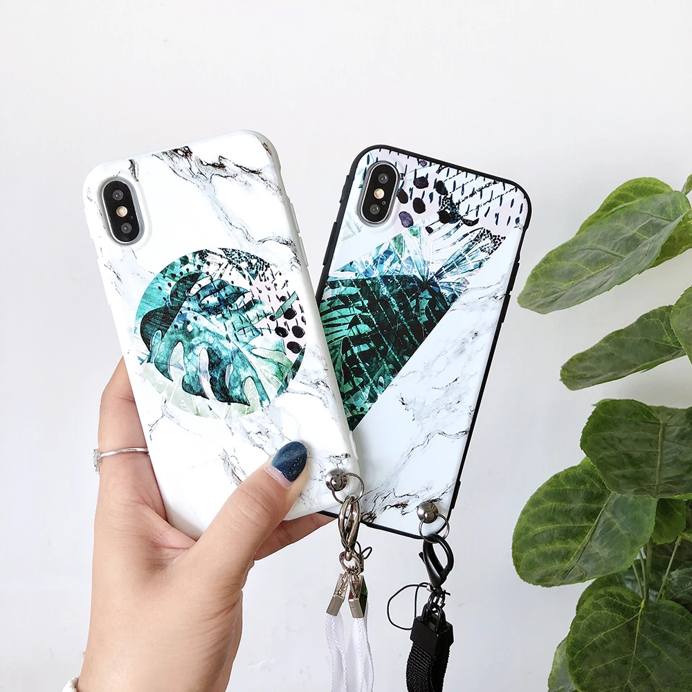 Браслет ремешок банановый лист монстера дали чехол для телефона iPhone X XS XR XS MAX ударопрочный чехол 6 6s 7 8Plus