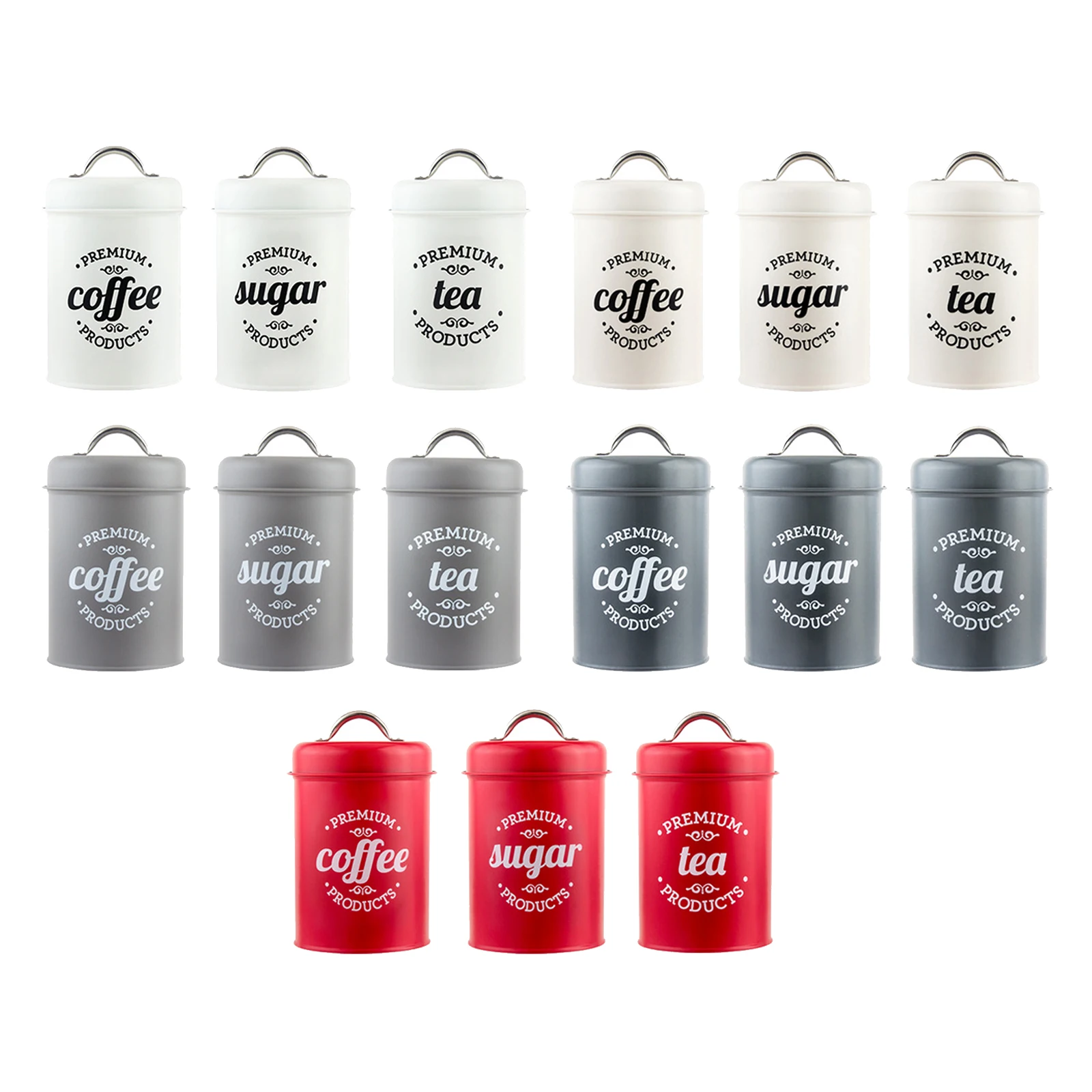 Набор из 3 металлических контейнеров для хранения еды | Дом и сад