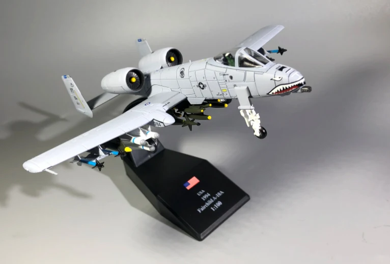 1:100 1/100 масштаб США A-10 Thunderbolt II Warthog Hog Штурмовик истребитель литой металлический самолет модель самолета детская игрушка для мальчика