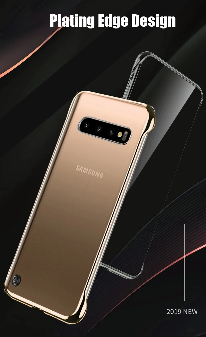 Прозрачный чехол с покрытием для samsung Galaxy S10 Note 10+ Plus A10 A30 A20 A70 A50 A505 Безрамное покрытие из поликарбоната кольцо на палец