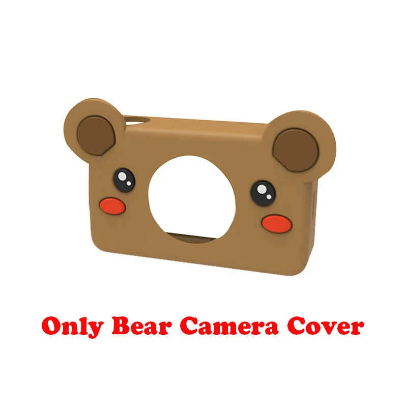 24,0 МП HD мини-камера для детей, цифровая видеокамера с мультипликационным принтом для детей, перезаряжаемая камера для съемки, игрушки, подарки для детей - Цвет: Bear Cover