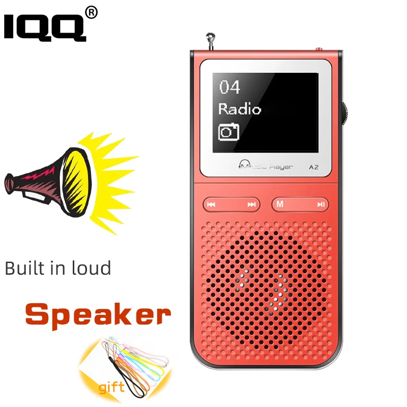 IQQ Mp3 jugador con el mismo fuerte hablar y 8G puede jugar 100 horas construido en FM Radio compatible con ampliar hasta 128G reproductor portátil
