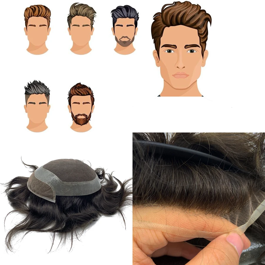 Голливудский Базовый Стиль накладка из искусственных волос для мужчин человеческие волосы 100% remy волосы швейцарские кружева хорошего