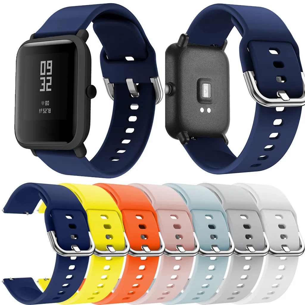 Силиконовые сменные ремешки для часов Xiaomi Huami Amazfit Bip Youth Watch браслет ремешок