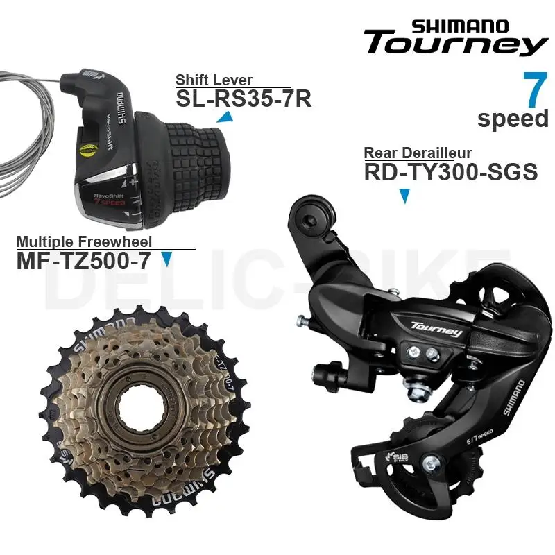 Tourney SL Cruc30 Manettes de vitesse pour velo de montagne, 6/7s