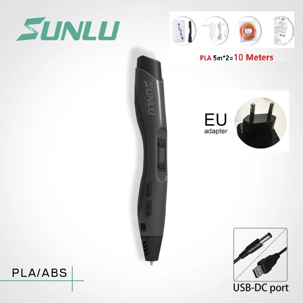 300Grey EU PLA 10M 5 шт., новинка, 3D Ручка, высокое качество, безопасность,, сделай сам, печать ABS, PLA, PCL, USB, нить, креативная игрушка, подарок, дети, взрослые, Сверхлегкий - Цвет: 300Grey EU PLA 10M