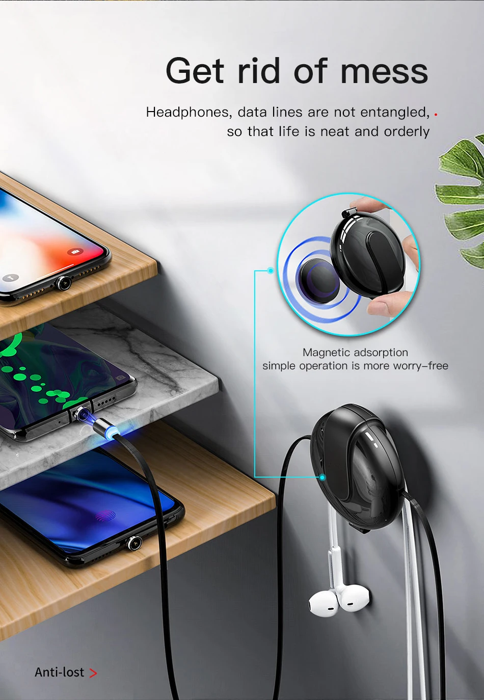!ACCEZZ 3 in 1 Magnetic Cable With Organize Box Fast Charging For iPhone XS XR 11 Pro Max Micro USB Type C Magnet Charger Cables (10)