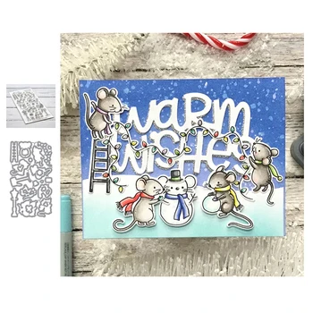 

LLove CCraft Merry Mice Metal cutting dies and stamp for DIY Scrapbook paper craft knife mould blade punch stencils dies