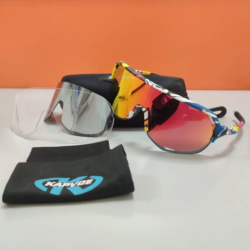 3 Lens Mountain Bike Goggles Polarized Cycling Eyewear Bicycle Cycling Glasses 2019 Sport Cycling SunGlasses Nrc P-Ride men