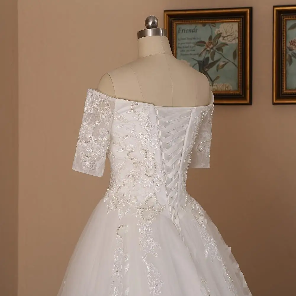 Vestidos de Novia свадебное платье с открытыми плечами Robe de Mariee кружевное свадебное платье 201908144