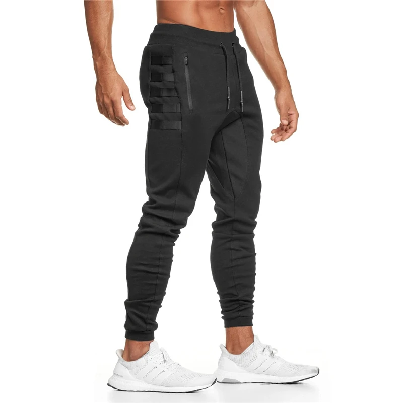 Novo dos homens jogger sweatpants casual magro calças de algodão ginásios fitness workout calças masculinas primavera esporte swearpants trilha bottoms